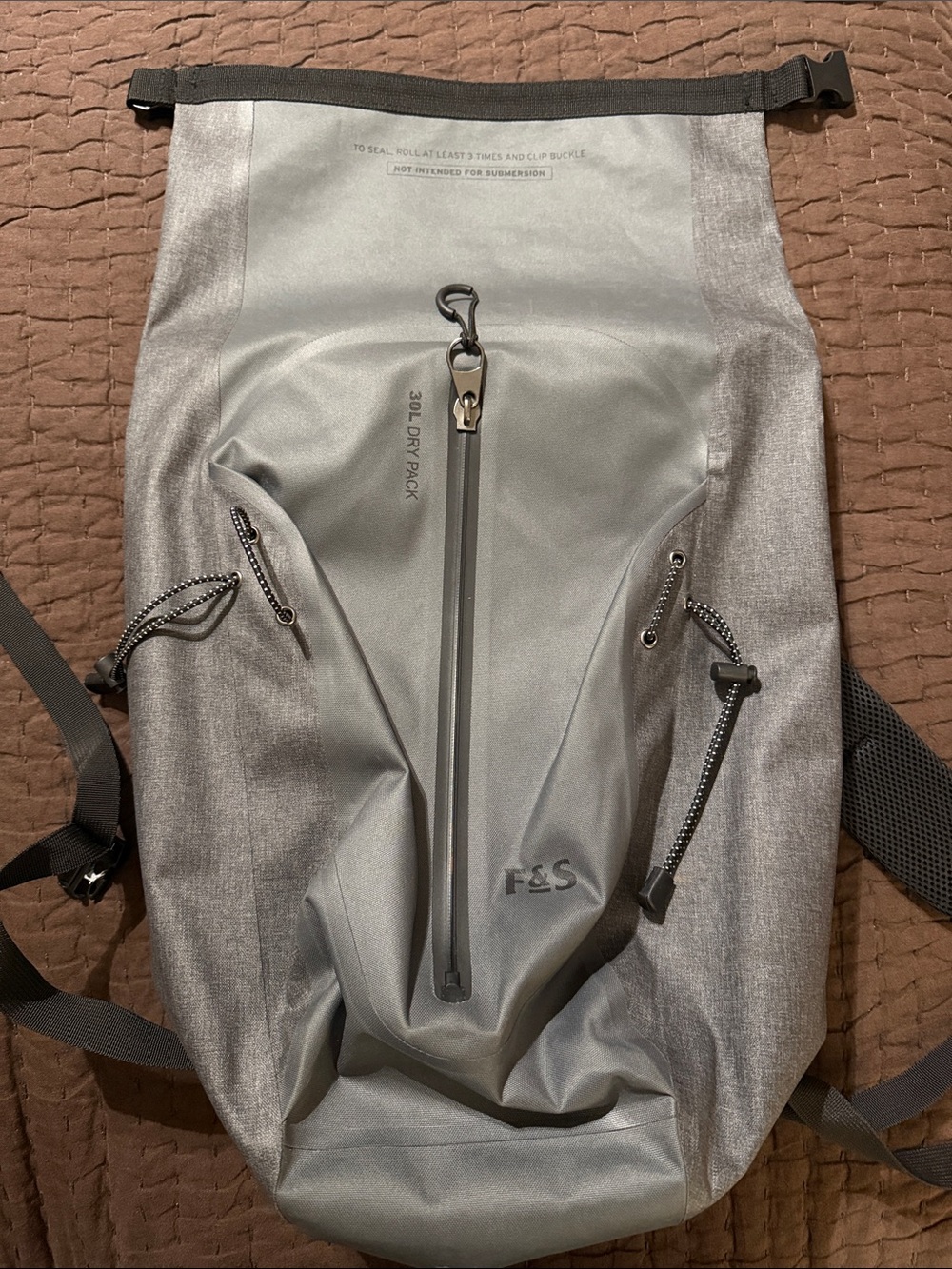 Field & Stream Gray 30L Dry Pack Roll-Top Backpack
